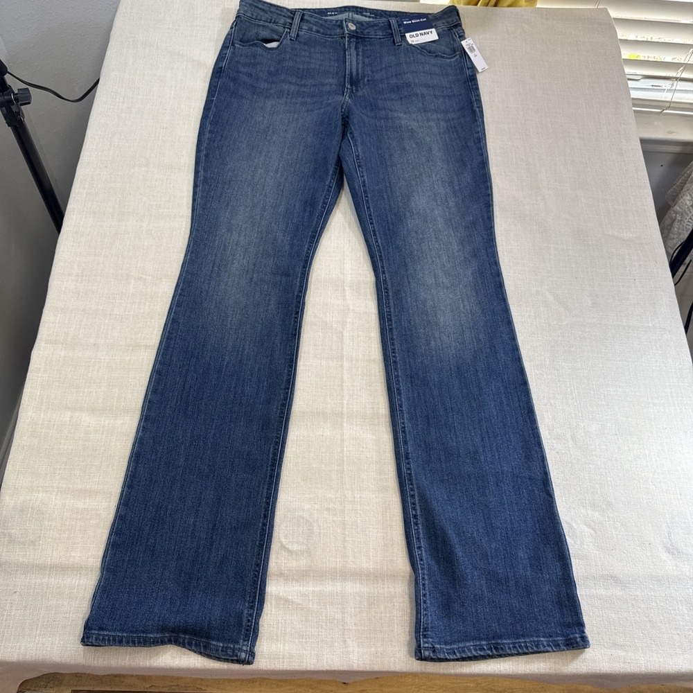 Old Navy Wow Bootcut Jeans Womens 12 Long Blue Mid Rise Stretch Denim Y2K - Picture 2 of 12
